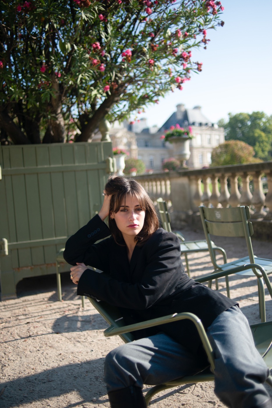Editorial portrait in the Luxembourg Gardens in Paris